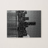 Black White New York City Skyscapers Silhouette Legpuzzel (Horizontaal)