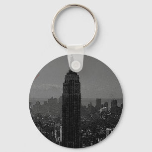 Black White New York City Sleutelhanger