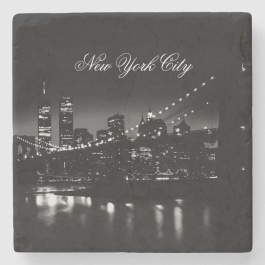 Black & White New York City Stenen Onderzetter (Voorkant)