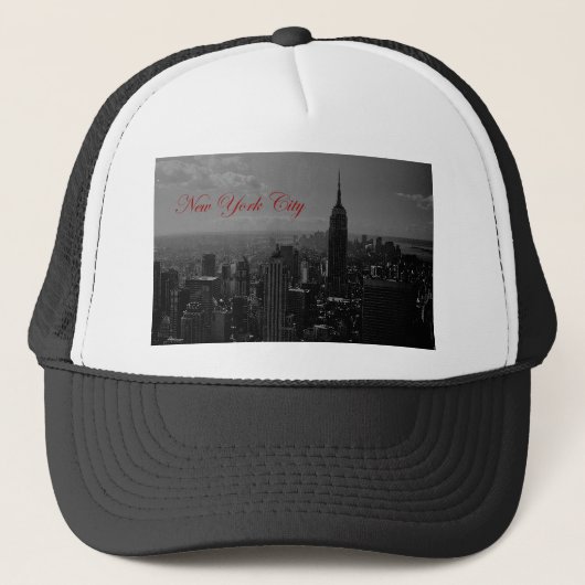 Black White New York City Trucker Pet (Voorkant)