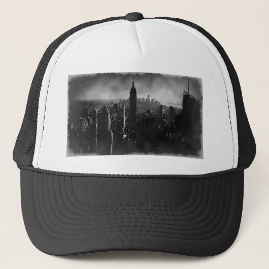 Black & White New York City Trucker Pet (Voorkant)