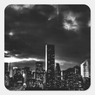 Black & White New York City Vierkante Sticker