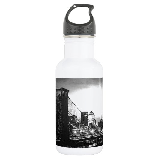 Black & White New York City Waterfles (Voorkant)