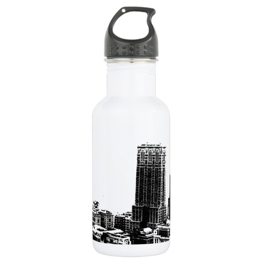 Black & White New York City Waterfles (Voorkant)