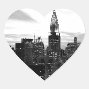 Black & White New York Hart Sticker