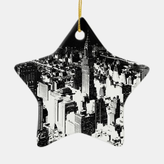 Black & White New York Keramisch Ornament (Voorkant)
