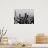 Black White New York Manhattan Panorama Poster (Keuken)