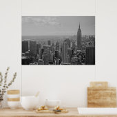 Black White New York Manhattan Panorama Poster (Keuken)
