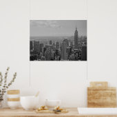Black White New York Manhattan Panorama Poster (Keuken)