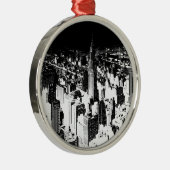 Black & White New York Metalen Ornament (Rechts)