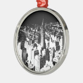 Black & White New York Metalen Ornament (Links)