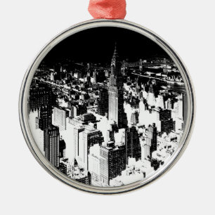 Black & White New York Metalen Ornament