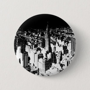 Black & White New York Ronde Button 5,7 Cm
