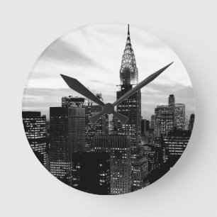 Black & White New York Ronde Klok