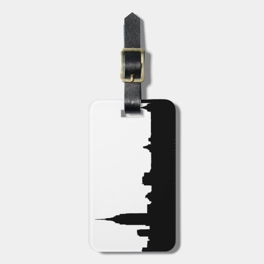 Black & White New York Silhouette Bagagelabel (Voorkant verticaal)