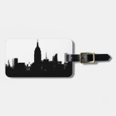 Black White New York Silhouette Bagagelabel (Voorkant horizontaal)