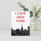 Black & White New York Silhouette Briefkaart (Staand voorkant)