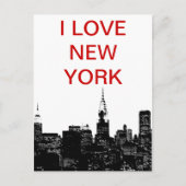 Black & White New York Silhouette Briefkaart (Voorkant)
