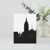 Black White New York Silhouette Briefkaart (Staand voorkant)