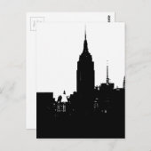Black White New York Silhouette Briefkaart (Voorkant / Achterkant)