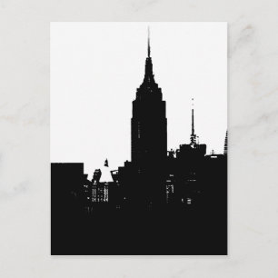 Black White New York Silhouette Briefkaart