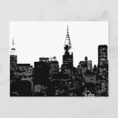 Black & White New York Silhouette Briefkaart (Voorkant)