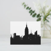 Black White New York Silhouette Briefkaart (Staand voorkant)