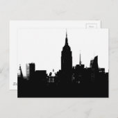 Black White New York Silhouette Briefkaart (Voorkant / Achterkant)