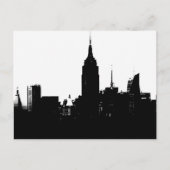 Black White New York Silhouette Briefkaart (Voorkant)