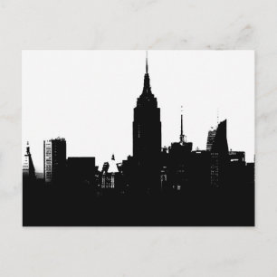 Black White New York Silhouette Briefkaart