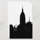 Black White New York Silhouette Briefpapier (Voorkant / Achterkant)