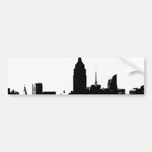 Black White New York Silhouette Bumpersticker