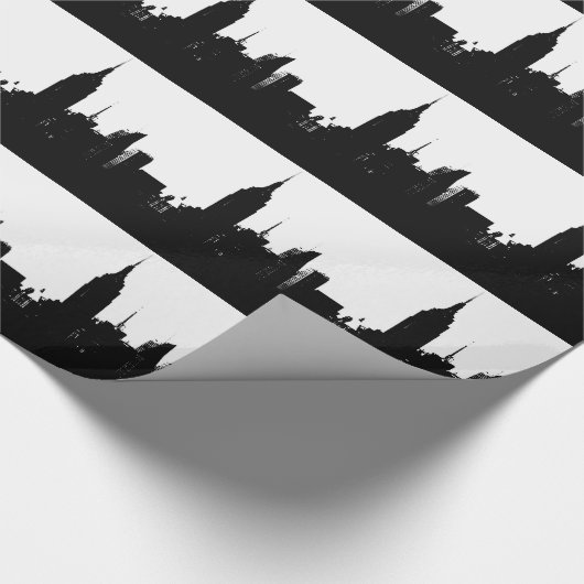 Black White New York Silhouette Cadeaupapier (Hoek)