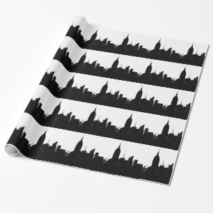 Black White New York Silhouette Cadeaupapier