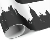 Black White New York Silhouette Cadeaupapier (Rol Hoek)