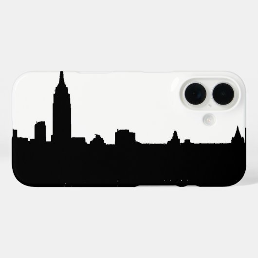 Black & White New York Silhouette Case-Mate iPhone Case (Achterkant (horizontaal))