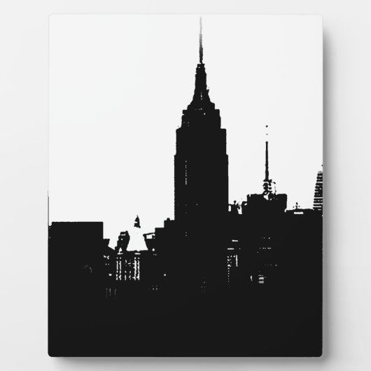 Black White New York Silhouette Fotoplaat (Voorkant)