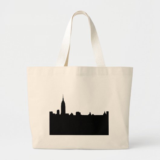 Black & White New York Silhouette Grote Tote Bag (Voorkant)
