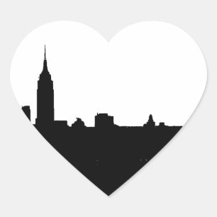Black & White New York Silhouette Hart Sticker
