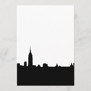 Black & White New York Silhouette Invitation Kaart