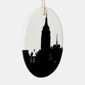 Black White New York Silhouette Keramisch Ornament (Rechts)