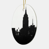Black White New York Silhouette Keramisch Ornament (Links)