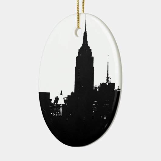 Black White New York Silhouette Keramisch Ornament (Links)