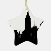 Black White New York Silhouette Keramisch Ornament (Rechts)