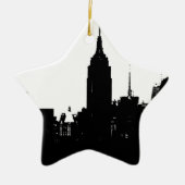 Black White New York Silhouette Keramisch Ornament (Voorkant)