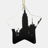 Black White New York Silhouette Keramisch Ornament (Links)