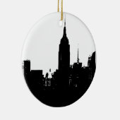 Black White New York Silhouette Keramisch Ornament (Rechts)