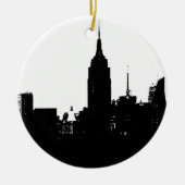 Black White New York Silhouette Keramisch Ornament (Voorkant)