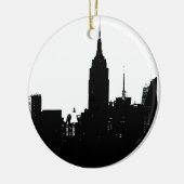 Black White New York Silhouette Keramisch Ornament (Links)