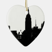 Black White New York Silhouette Keramisch Ornament (Rechts)